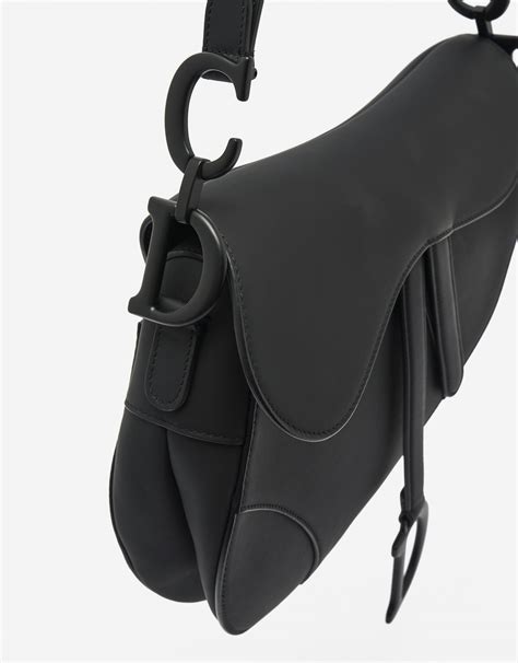 dior black saddle matte calfskin pouch